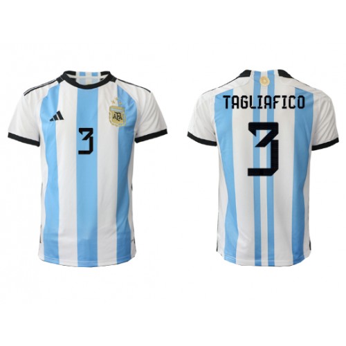Pánský Fotbalový dres Argentina Nicolas Tagliafico #3 MS 2022 Domácí Krátký Rukáv